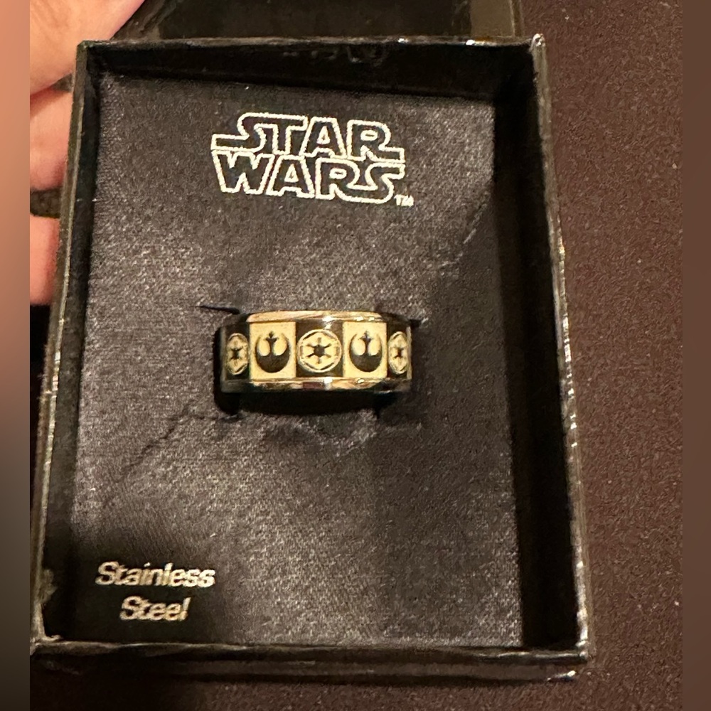 Disney Stainless Steel Empire/Rebel Alliance Logo Ring
